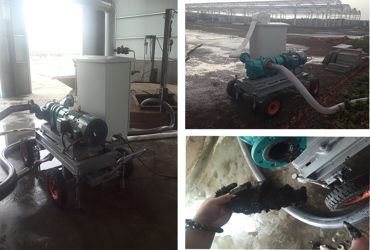 高粘度糞便混合物使用羅德手推式移動(dòng)泵車(chē)輸送